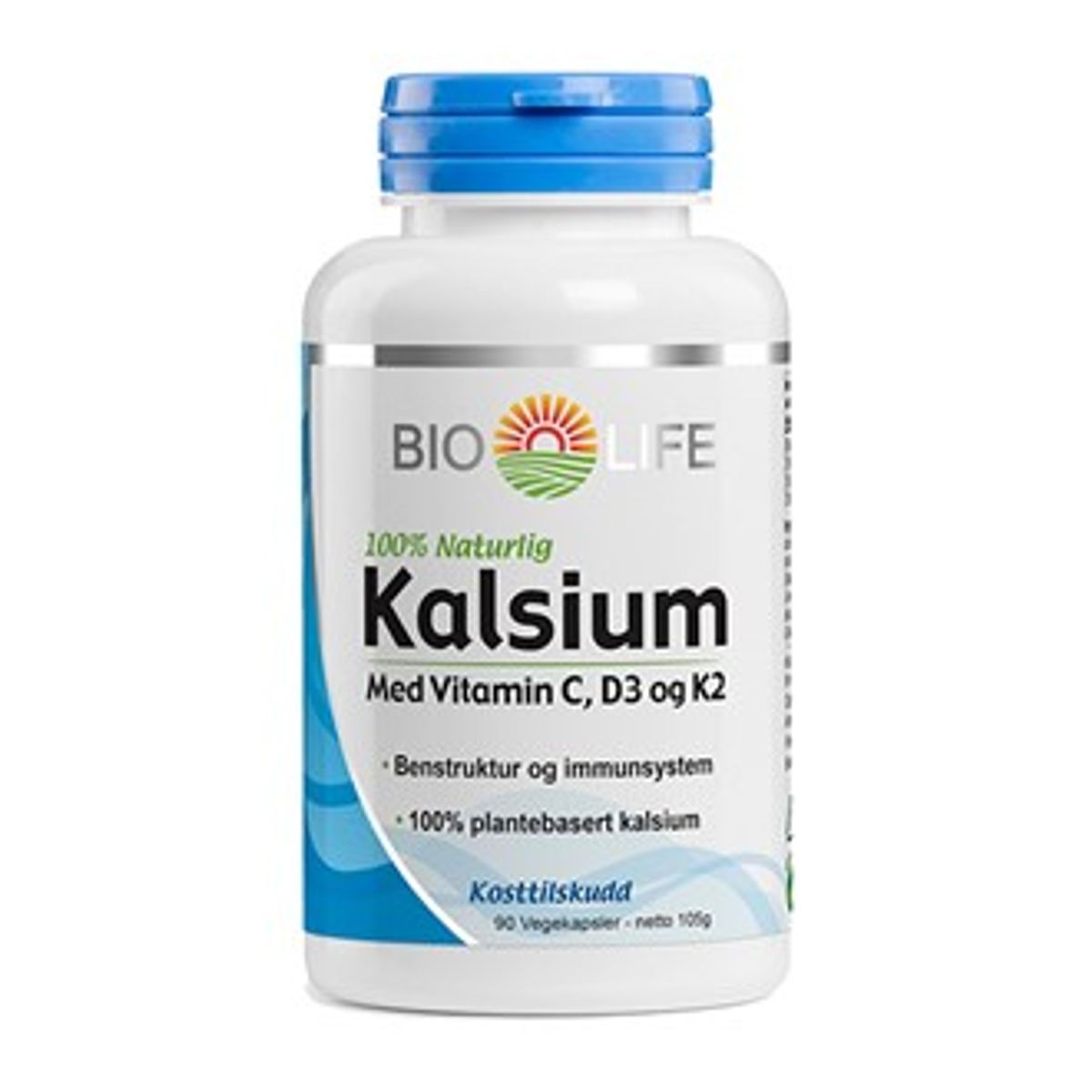 Bio life kalsium vitamin C, D3 & K2 90 kap