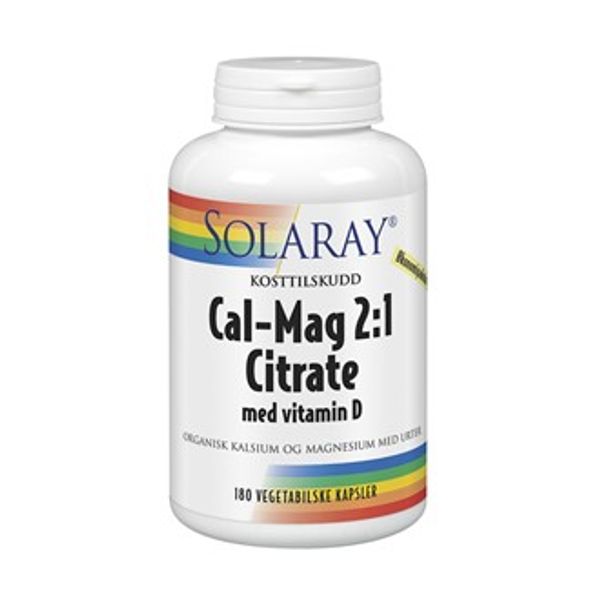 Hovedbilde Solaray kalsium-magnesium 2-1 m/d-vitamin 180kaps